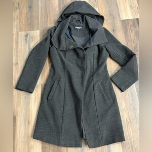 Betabrand Dark Gray Hooded Coat